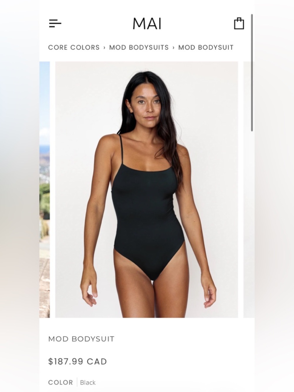 MAI Mod Bodysuit Black M